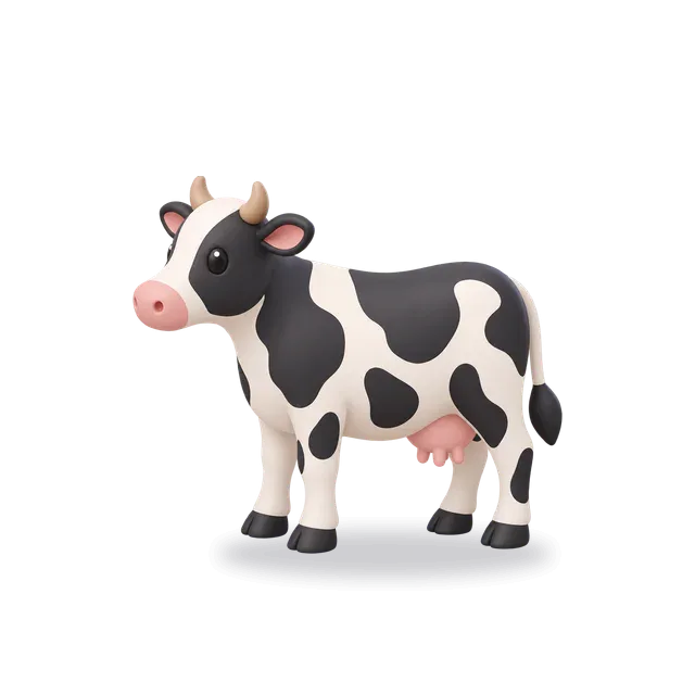 Mucca, stile Cartone animato