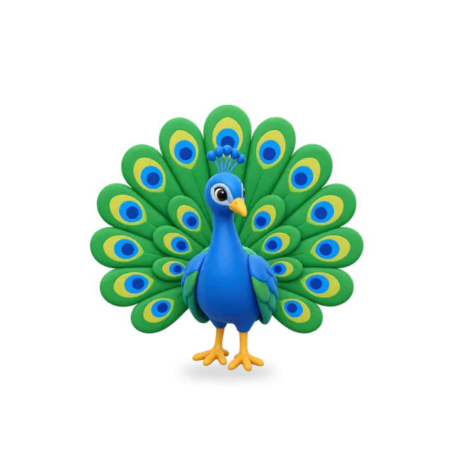 Peacock, Cartoon style
