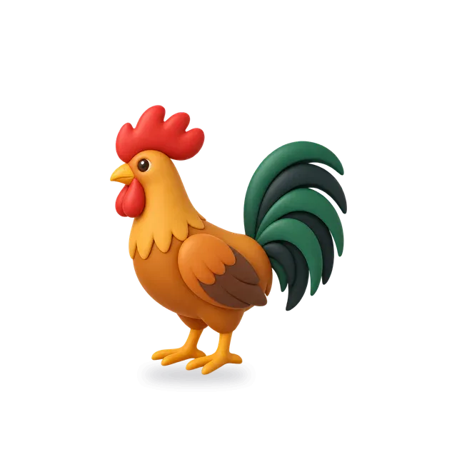 Rooster, Cartoon style